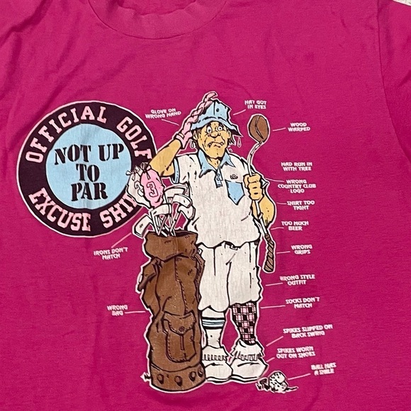 Vintage Official Golf Excuse Funny Humor 1980s Crewneck Tee Top Tshirt - Picture 4 of 12